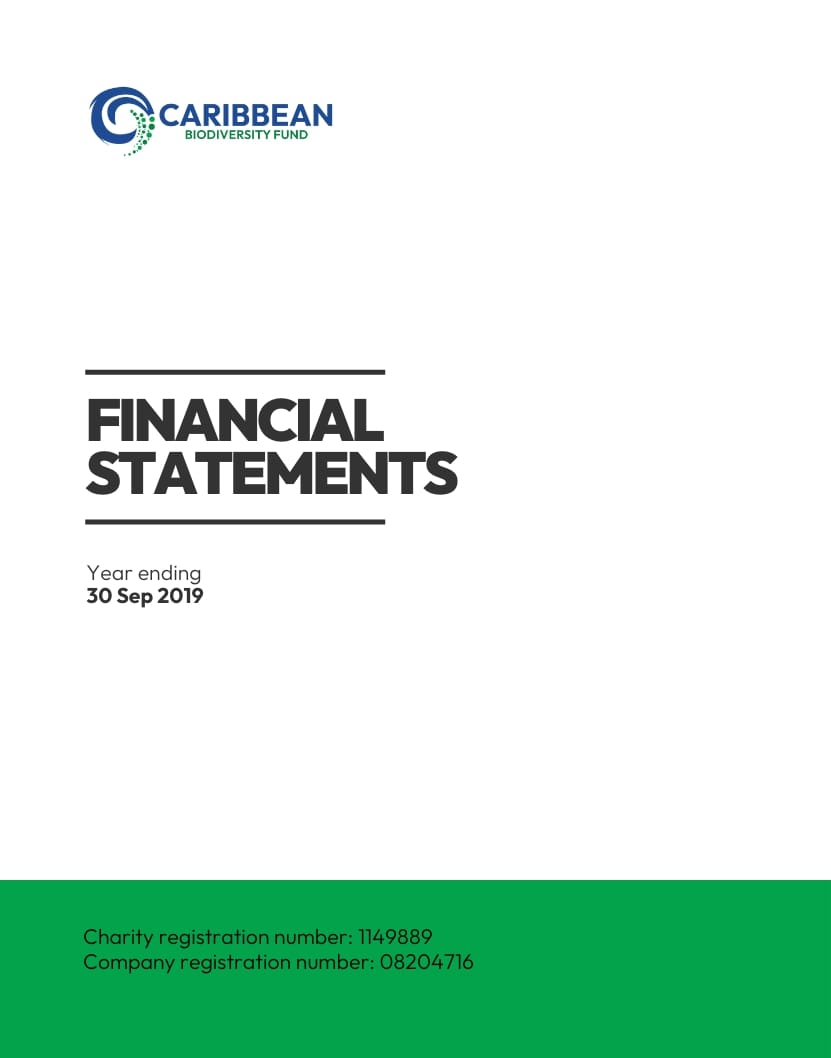 Financial Statements 2019 Reports Caribbean Biodiversity Fund
